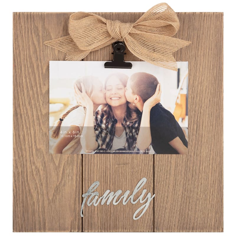 Galvanized Family Tabletop Clip Frame, Brown, Sold by at Home