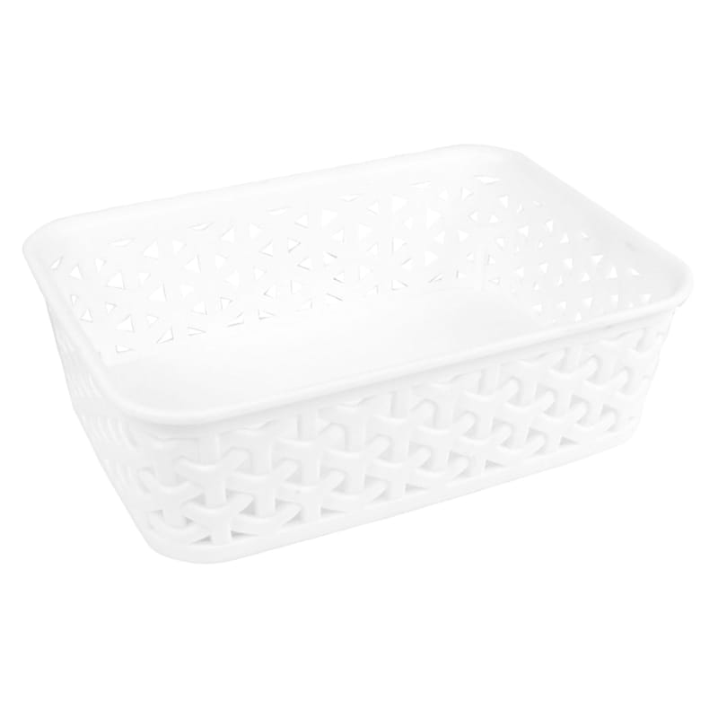 White Y-Weave Storage Basket, Extra Small
