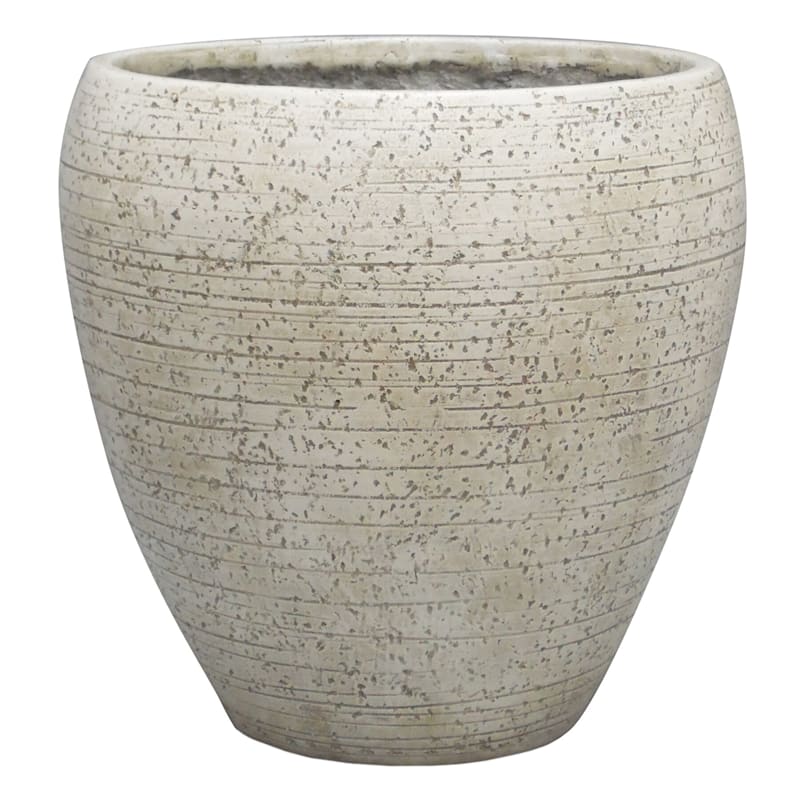 Natural Speckled Cement Planter, 17.5"