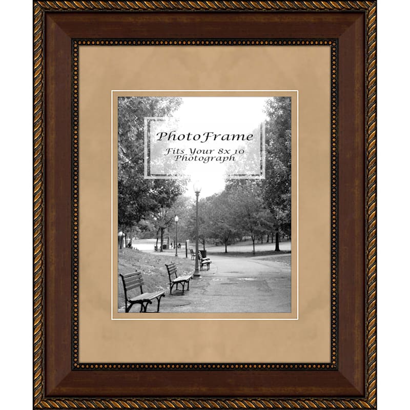 11x14 Matted to 8x10 Portrait Wall Frame, Tan