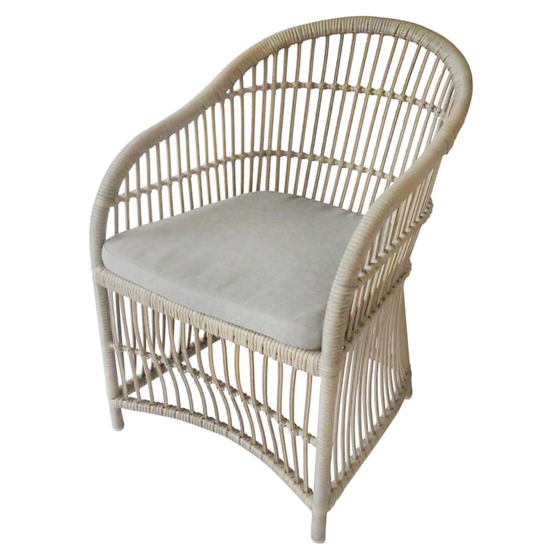 Weather Wicker Outdoor Dining Chair, All Weather Wicker Dining Chairs White
