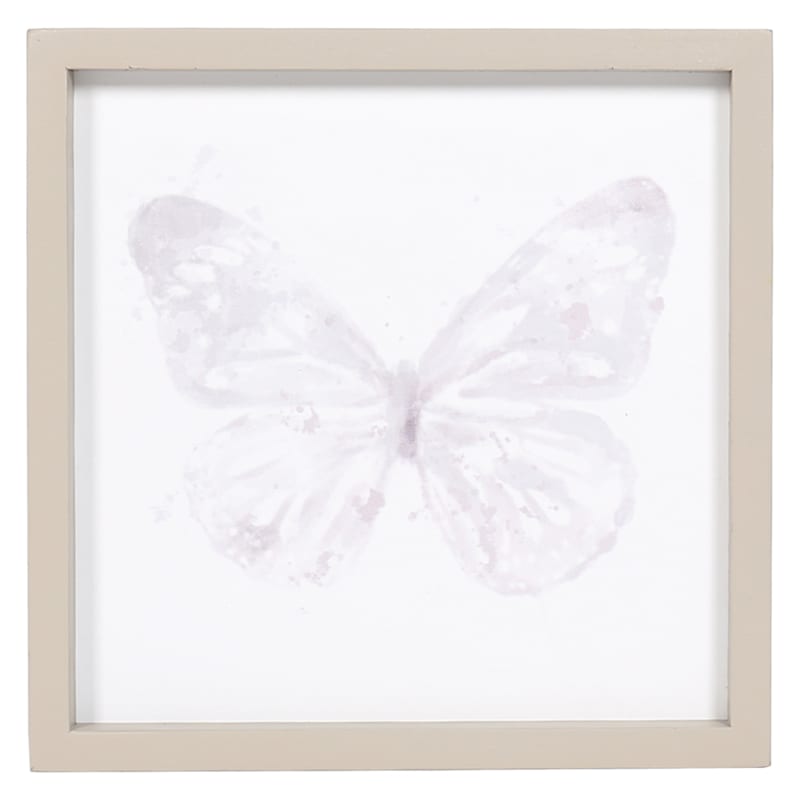 Laila Ali Natural Wood Framed Butterfly Wall Decor, 10"