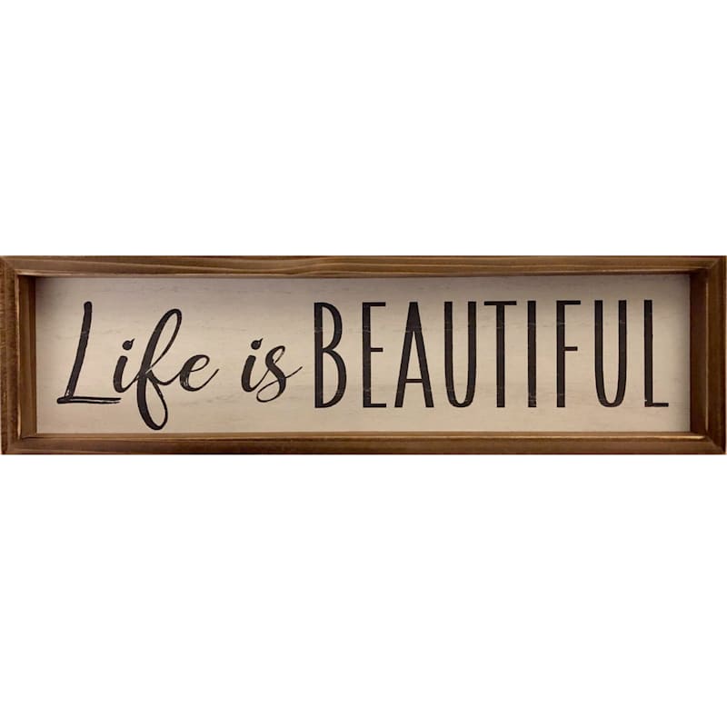 Life Is Beautiful Wall Sign, 16x4