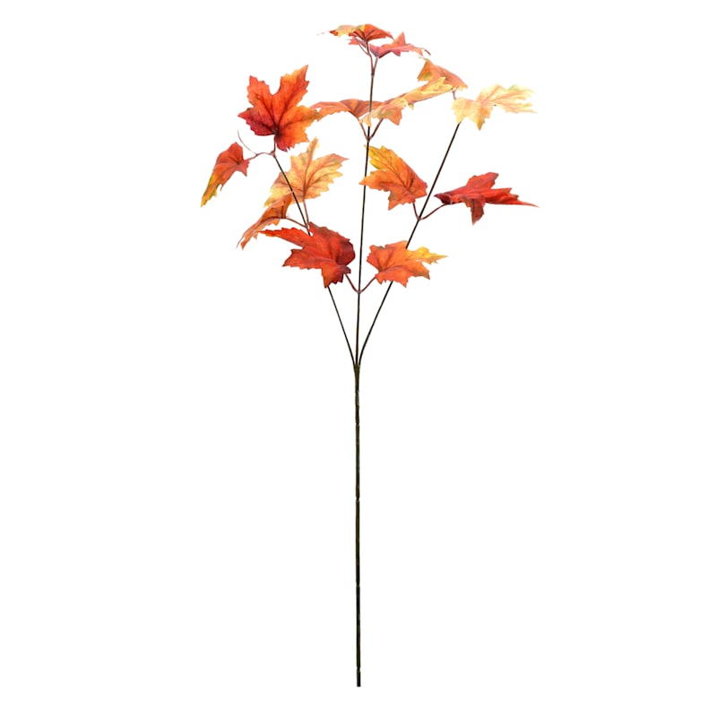 Small Orange Maple Leaf Stem, 29.5"