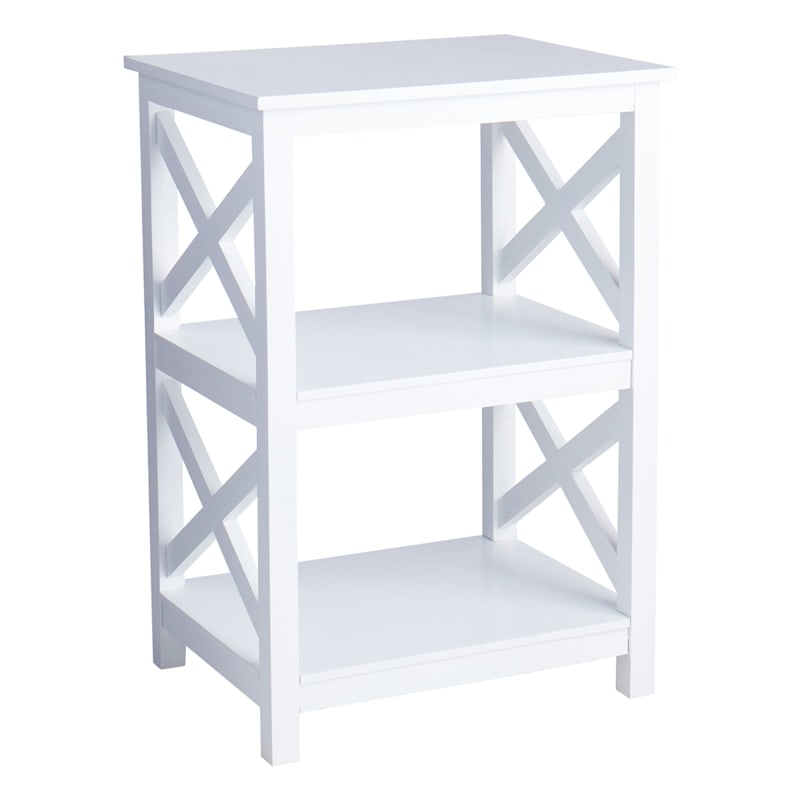 Providence Xavier White 2-Tier Accent Table, 26"