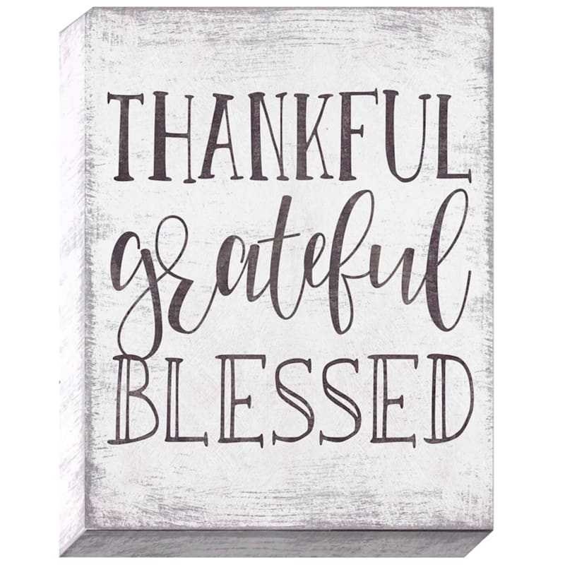 Thankful, Grateful, Blessed Canvas Wall Art, 11x14