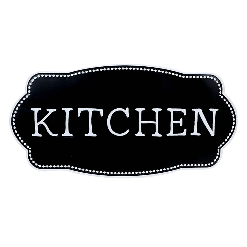 Black and white kitchen sign