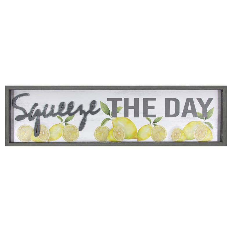 Squeeze The Day Lemon Kitchen Home Wall Art