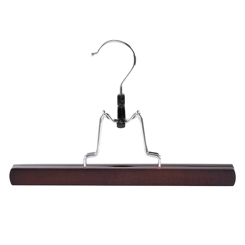 3-Piece Espresso Wood Pant Hanger with Clamp