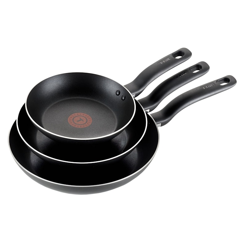 T-Fal Specialty Set of 3 Black Fry Pans, 8/9.5/ 11"
