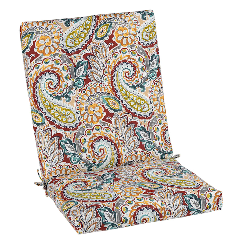 Paisley Chili Outdoor Hinged Chair, Paisley Patio Chair Cushions