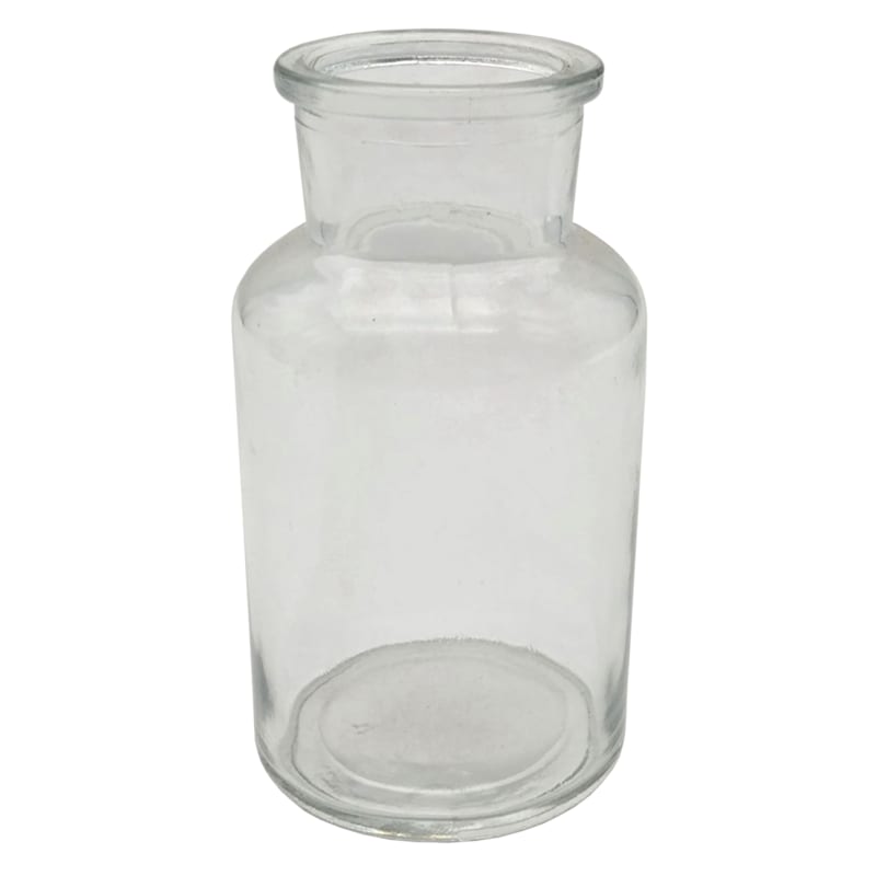 Clear Glass Round Bud Vase, 5"