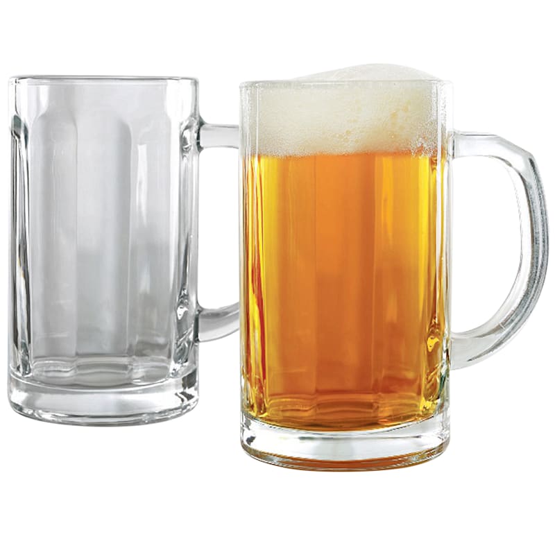 Set Of 2 Optic Beer Mug/Handles 16oz