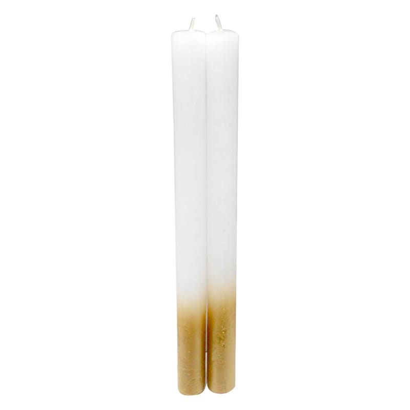 2-Pack Distressed Ombre Unscented Taper Candles, 10"