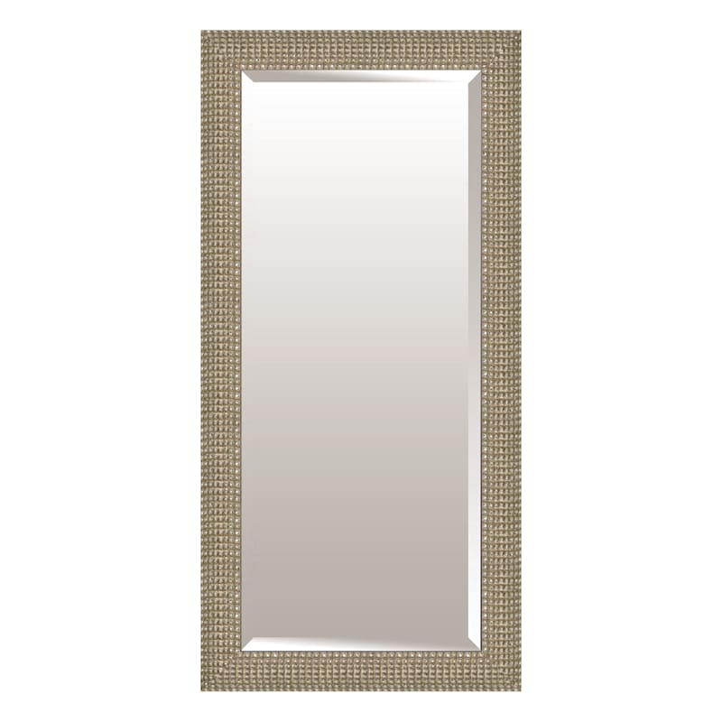 32x68 Rectangle Solid Wood Champagne, Floor Mirror Silver Metallic