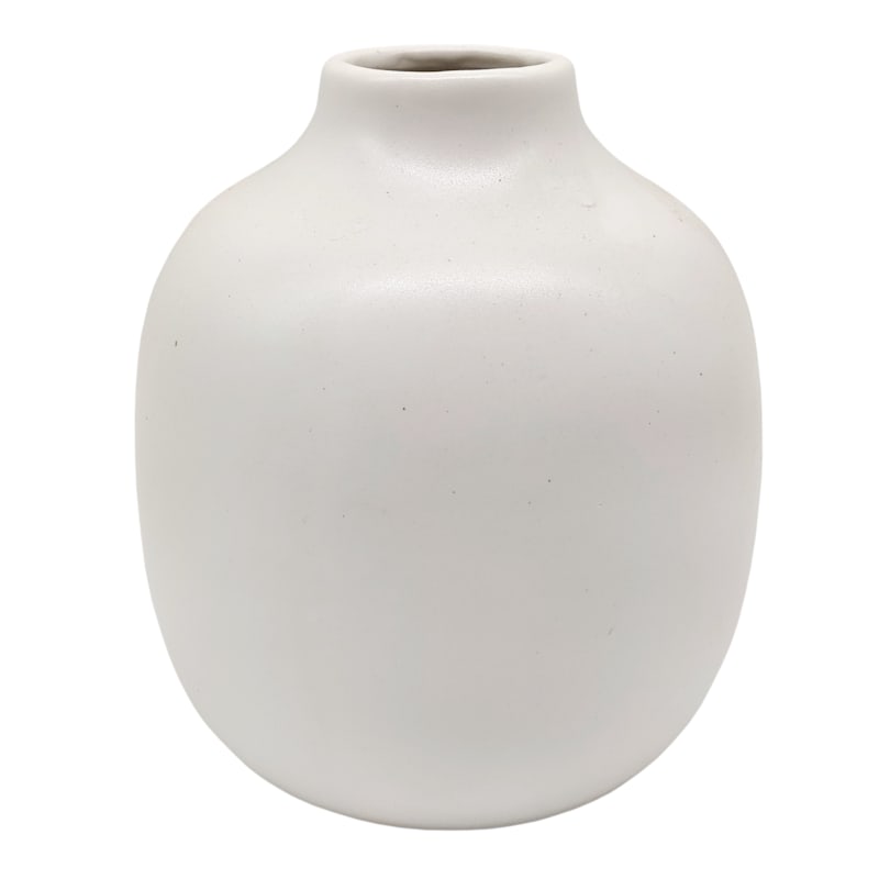 White Ceramic Vase, 4.5