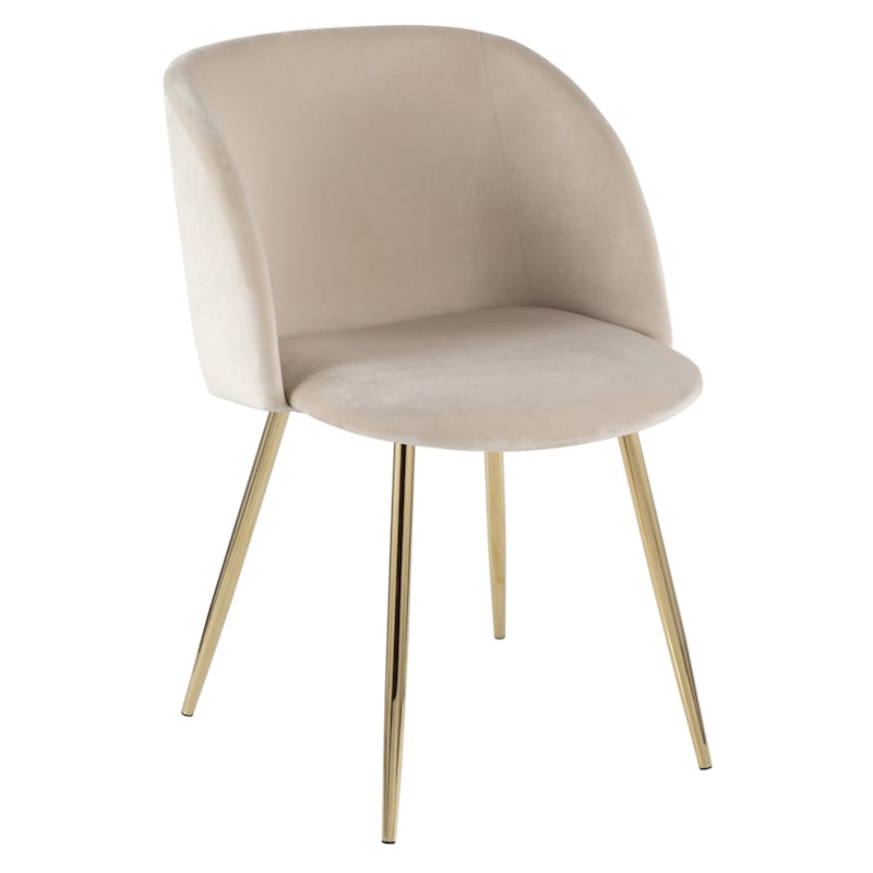 Fran Cream Gold Velvet Glam Dining, Mereen Ivory Upholstered Dining Chair