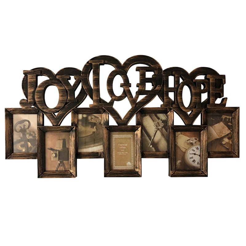 34X17 7-Opening Collage Joy Love Hope Antique Copper