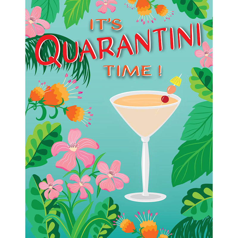 12X16 Quarantini Time Cocktail Canvas Wall Art