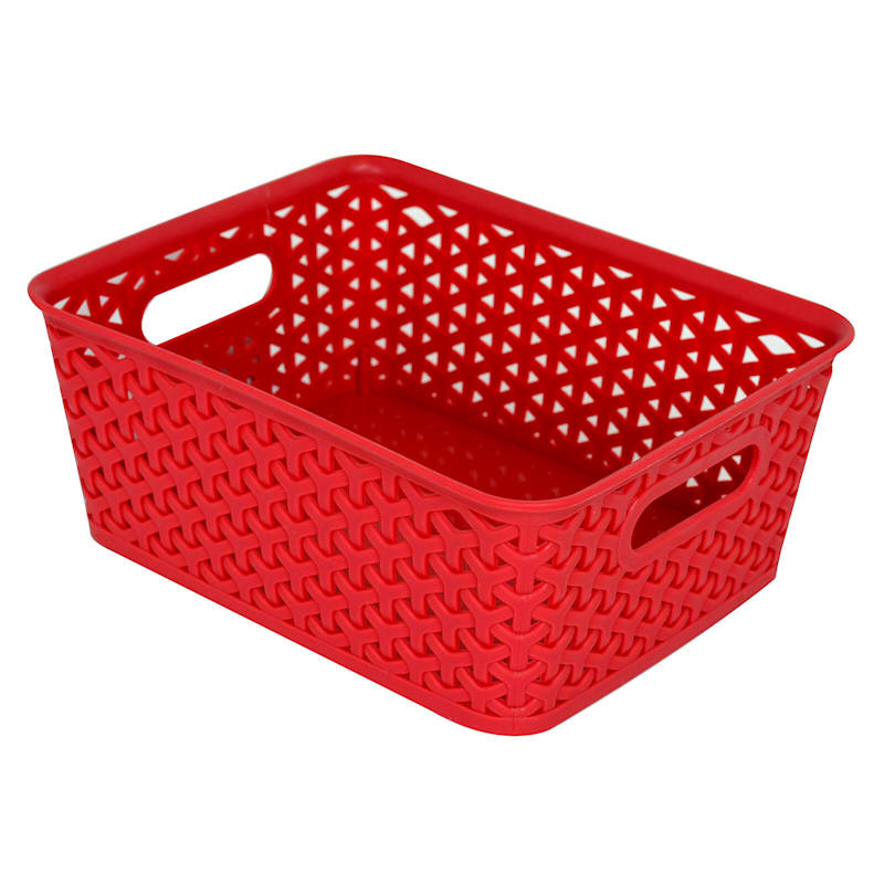 Red Y-Weave Storage Basket, Medium