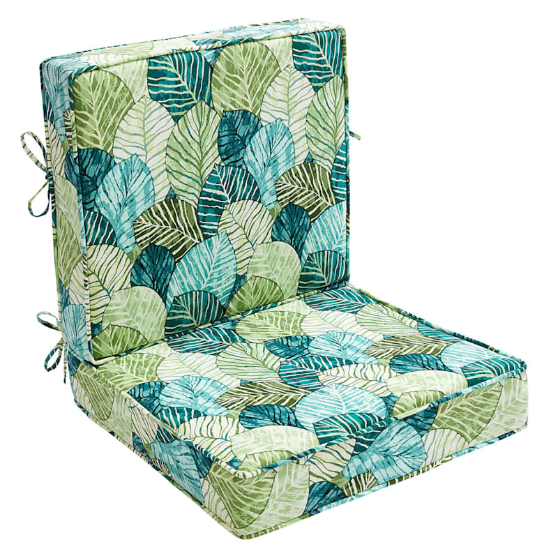 2 Piece Green Belize Outdoor Gusseted, At Home Deep Seat Patio Cushions