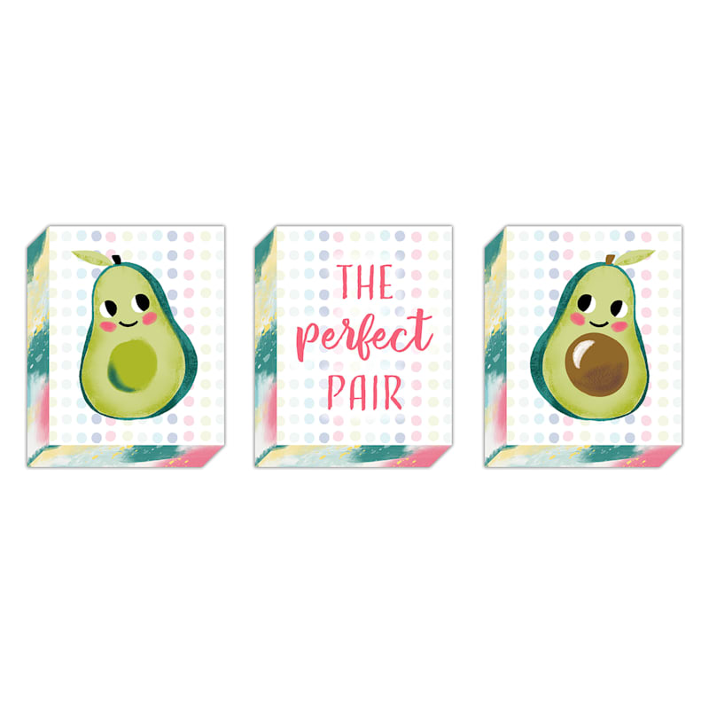The Perfect Pair 3-Piece Canvas Wall Art Set, 8x10