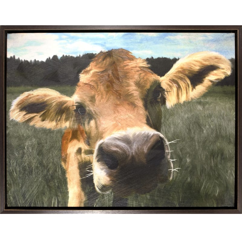 25X19 Cow Framed Canvas