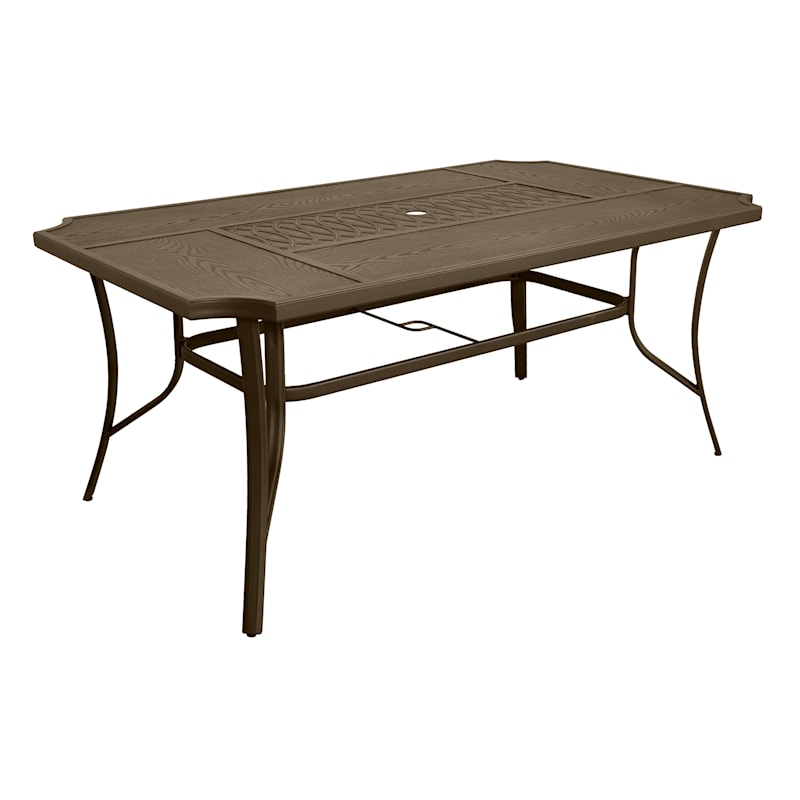 Grace Mitc Fairmount Rectangular, Rectangular Patio Table Set With Umbrella Hole