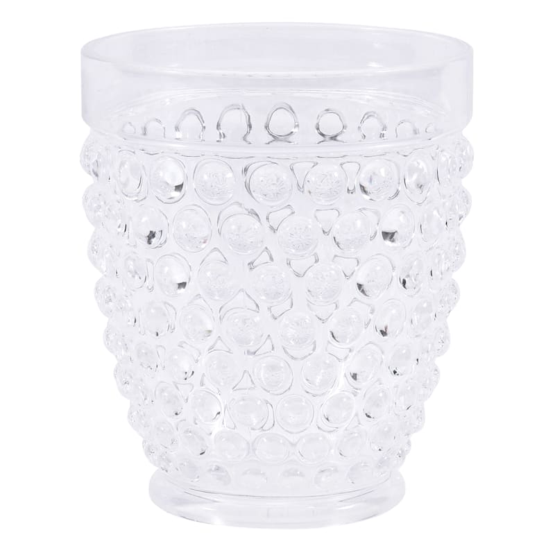 Clear Nob Patterned Acrylic Double Old Fashioned Glass
