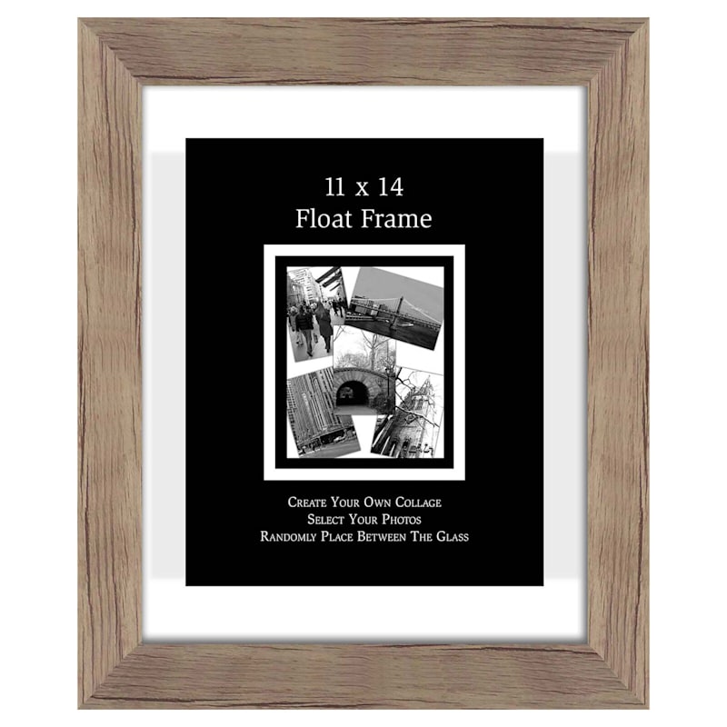 11x14 Natural Floating Frames (Set of 2), Picture Frame Wall Mount or Tabletop Standing