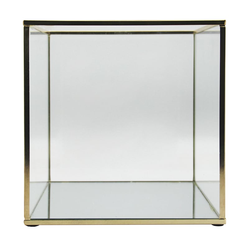 Tragisch Autorisatie sokken Square Gold-Metal Frame Glass Box, 6"