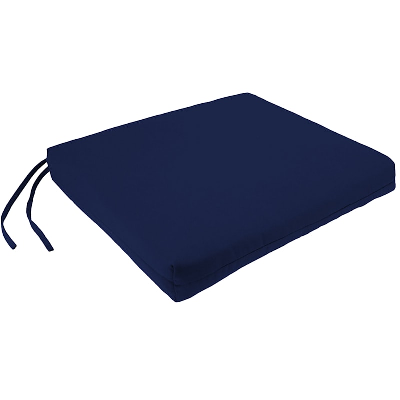 Navy Blue Canvas Outdoor Square Seat Cushion