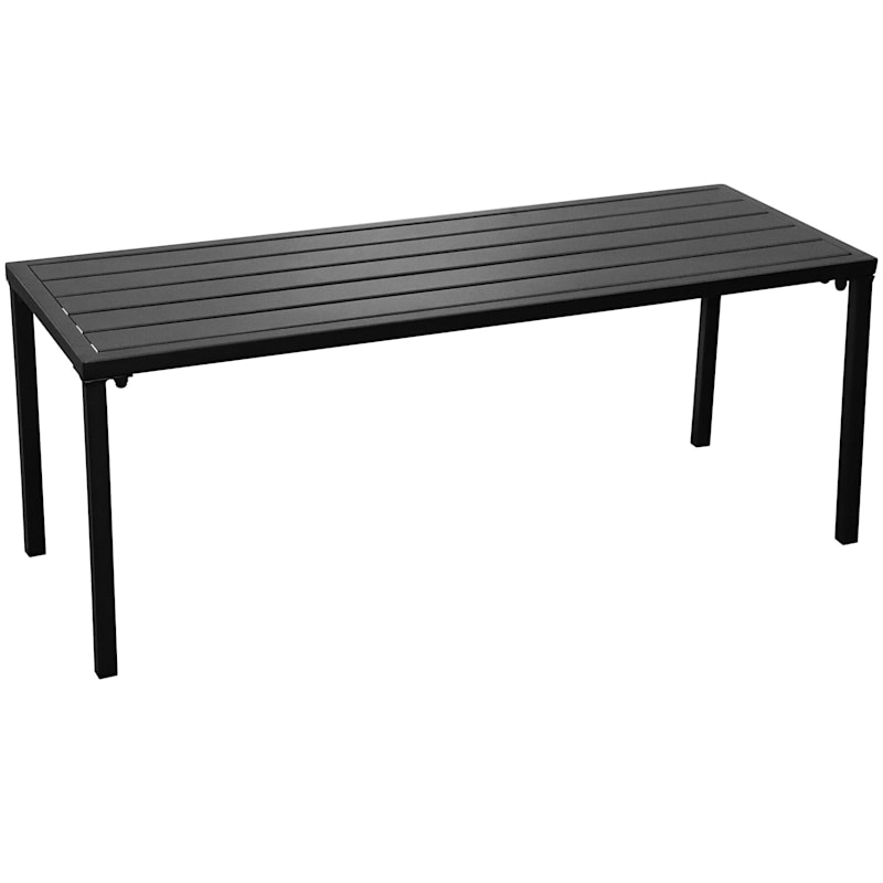 Grammercy Backless Steel Outdoor Bench, Outdoor Backless Benches