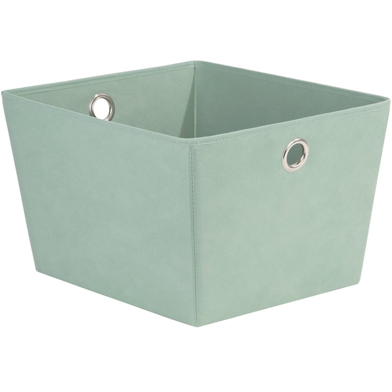 Large Fabric Storage Tote with Grommet Handles, Sage