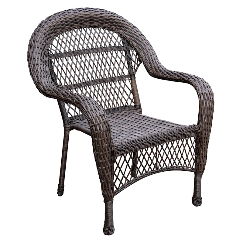 Outdoor Wicker Chair Brown At Home, Synthetic Wicker Outdoor Furniture