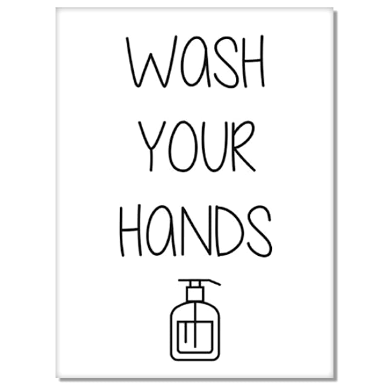 Wash Your Hands Canvas Wall Art, 12x16