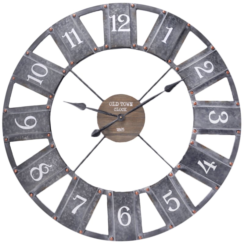 36X36 Round Wood/Metal Cutout Clock