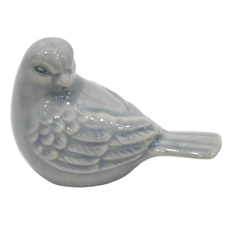 Gray Ceramic Bird, 4"