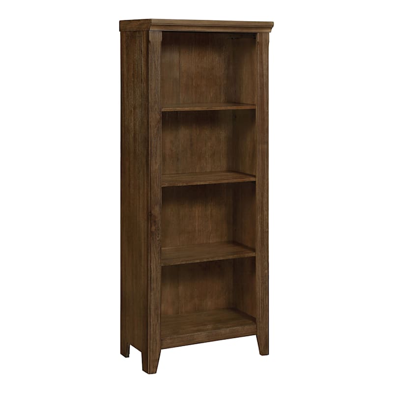 Catania 4-Tier Brown Wood & Wood Veneer Bookshelf