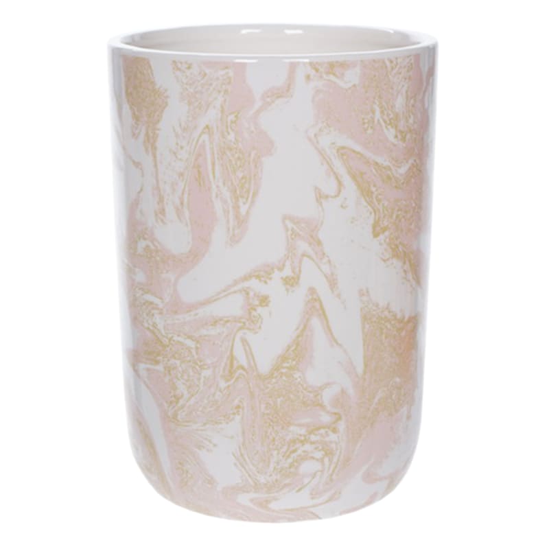 Laila Ali Pink Marble-Look Ceramic Pot, 6x9