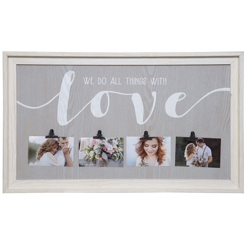 4-Clip We Do All Things with Love Photo Wall Collage, 19x32