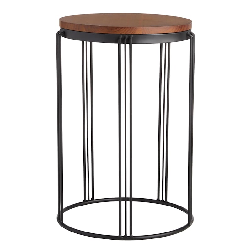 Wooden Top Plant Stand, Small, Black, Sold by at Home