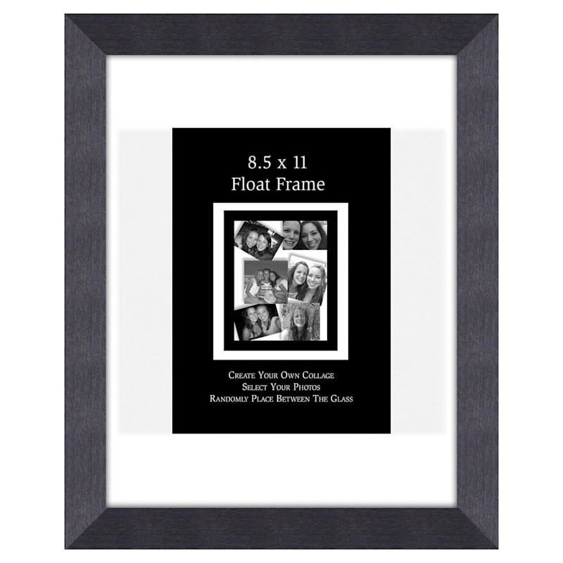 Charcoal Floating Wall Photo Frame, 8.5x11