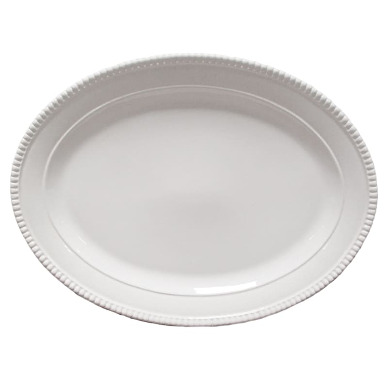 White Pearl Ceramic Platter, Large
