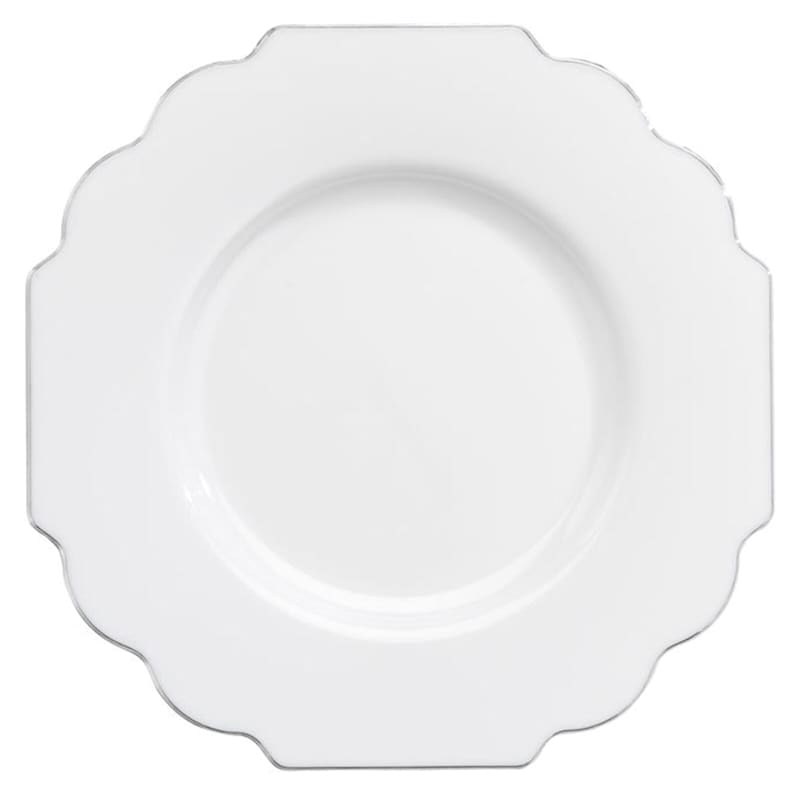 Set Of 10 White Baroque Plates