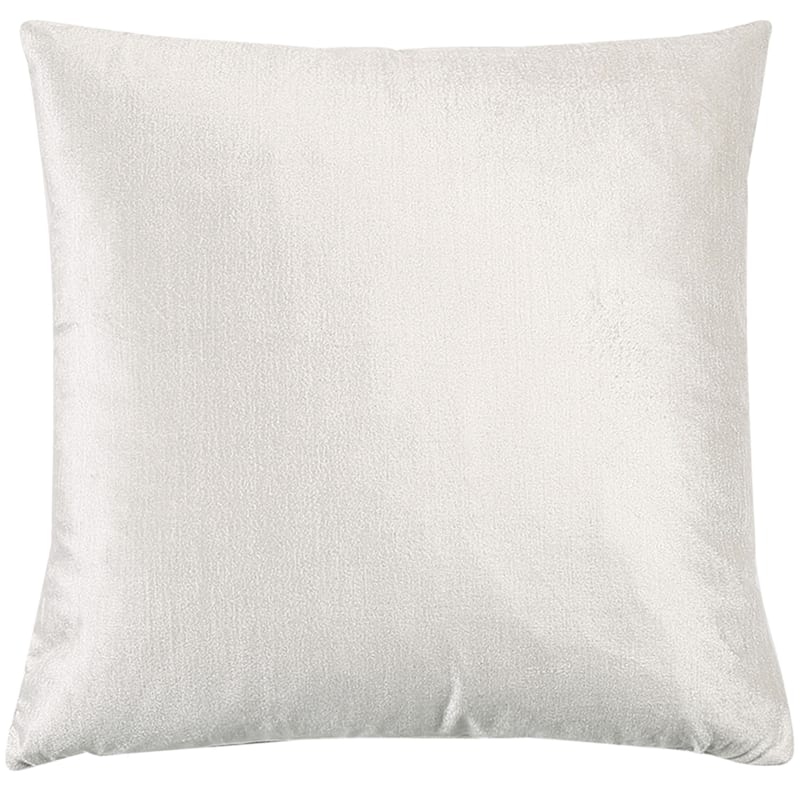 Gillmore White Velvet Throw Pillow, 18"