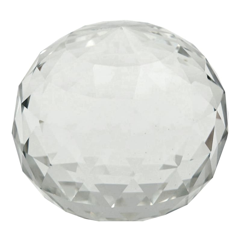 Laila Ali Clear Glass Geo Crystal Ball Decor, 3"