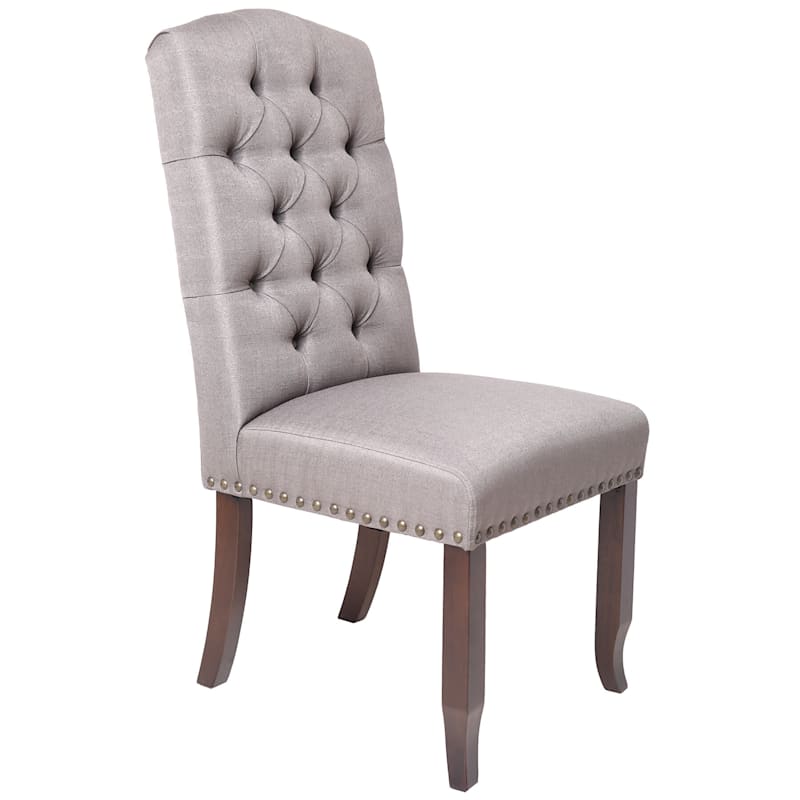 Amina Charcoal Tufted Upholstered Wood Dining Chair