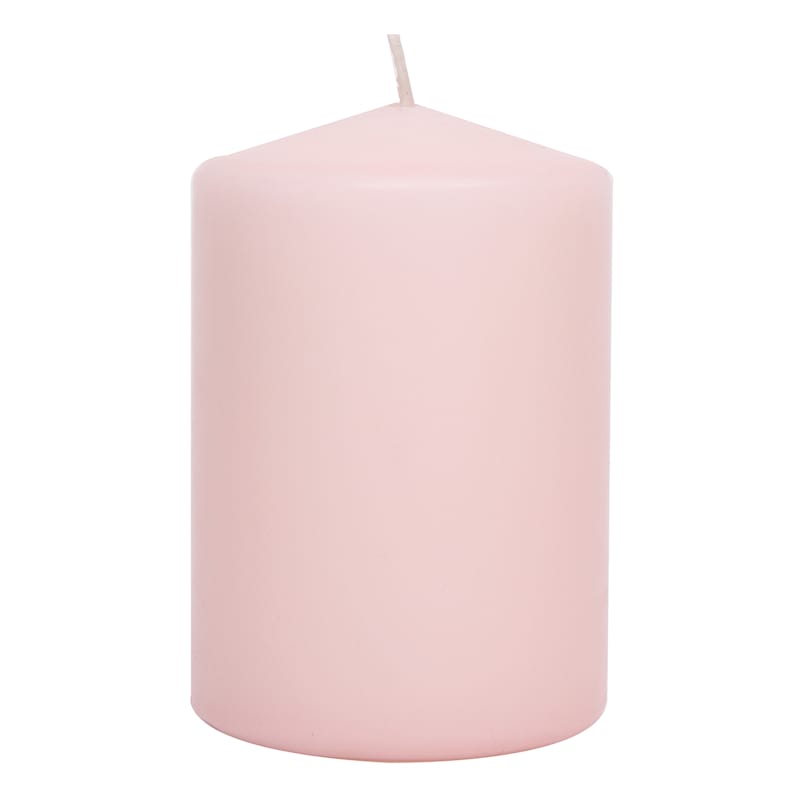 Pink Unscented Overdip Pillar Candle, 4"