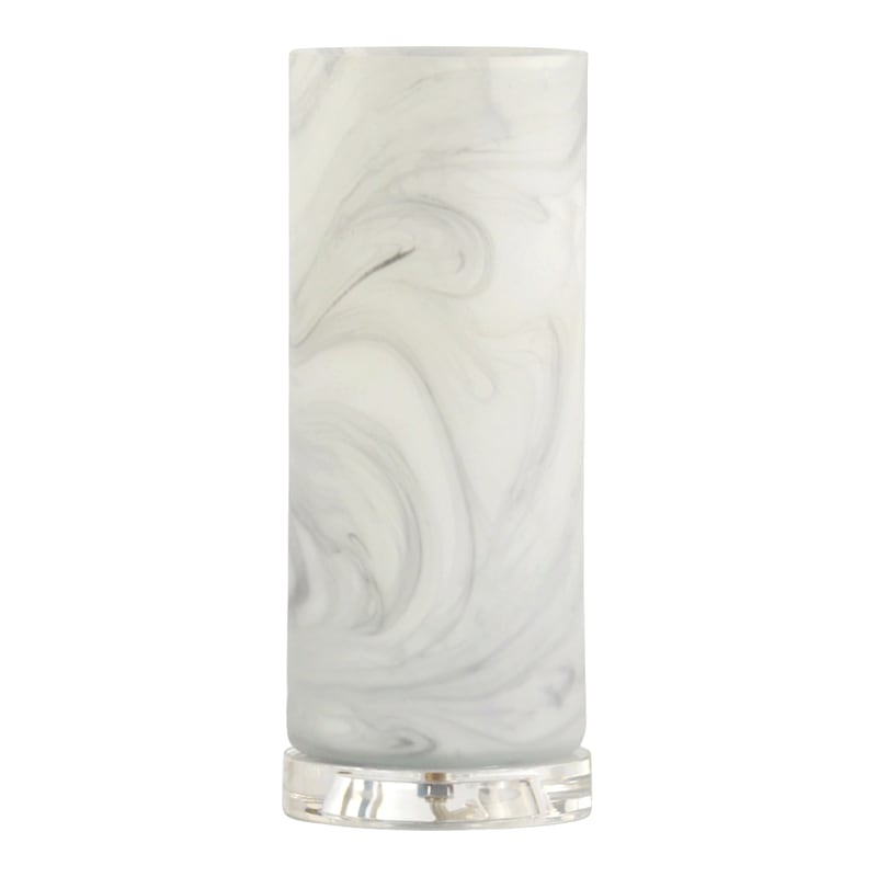 Grey & White Swirled Glass Uplight, 13"